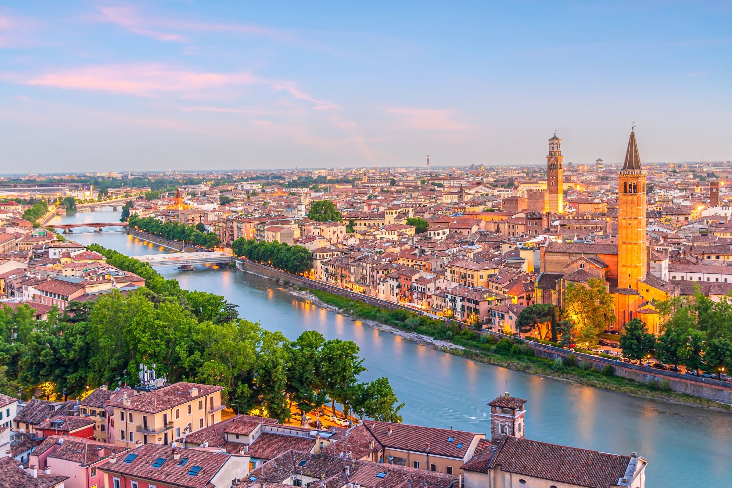 Panorama über Verona und die Etsch